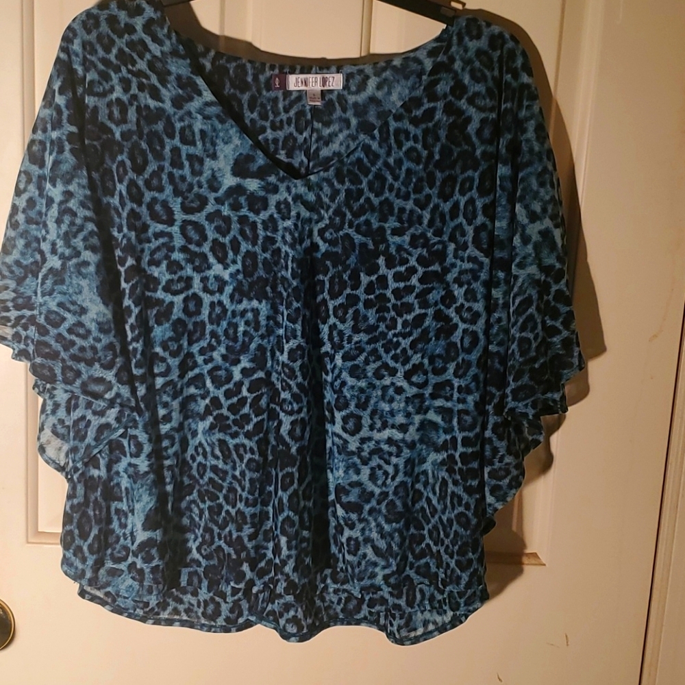 JLo layered blouse, poncho style